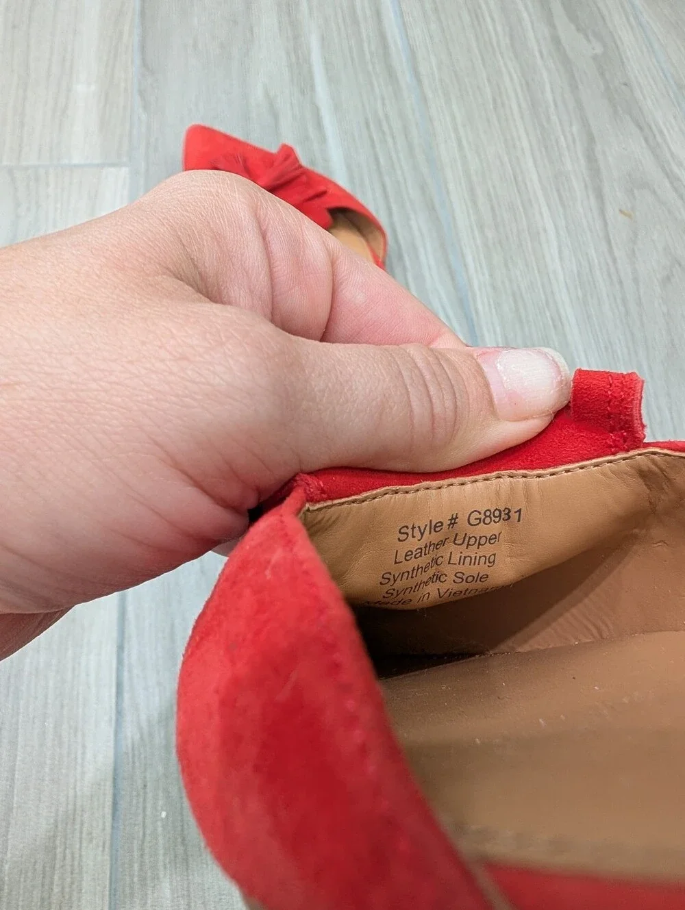 J.Crew Red Pointed Toe Leather Flats Size 10